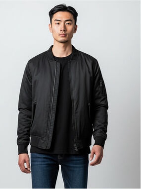 H&M Black Padded Bomber Jacket - Unisex